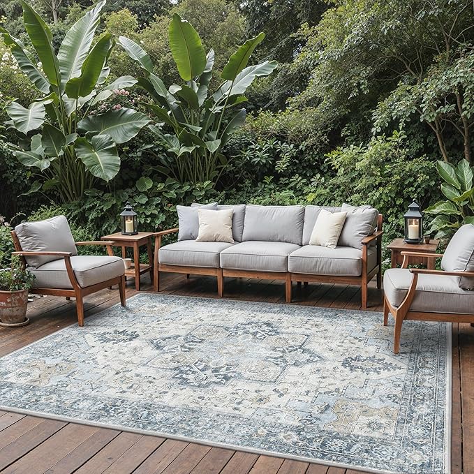 GENIMO Outdoor & Indoor Area Rug 9'x12', Waterproof, Non-Shedding, Easy Cleaning - Image 6
