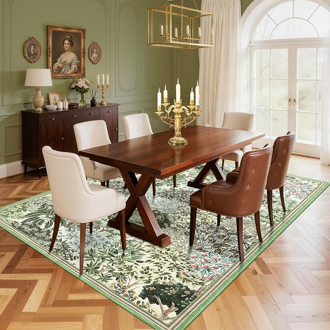 GarveeHome Forest Rugs 6x9, Botanical Low Pile Non Slip Stain Resistance - Image 2