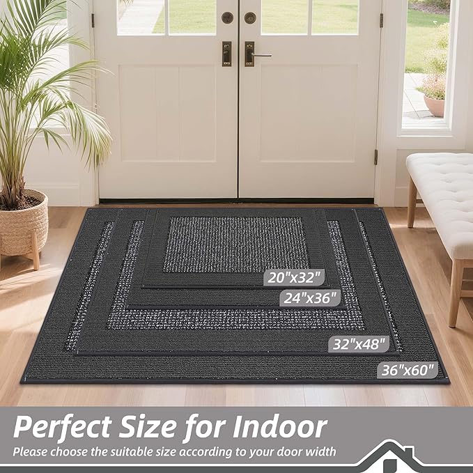 BEQHAUSE Indoor Door Mat 36" x 60", Dirt Trapper Door Mats Non-Slip Entryway - Image 2