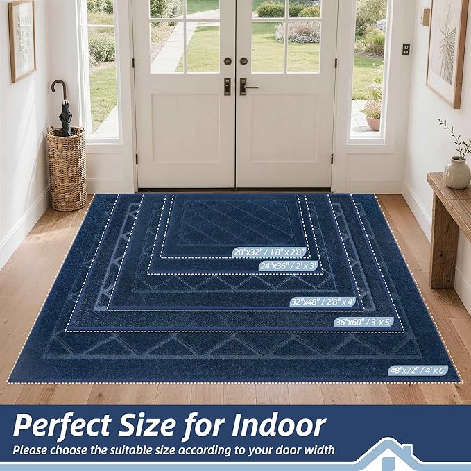 BEQHAUSE Dirt Trapper Door Mat 32" x 48", Doormat Non-Slip Entryway Rugs - Image 2