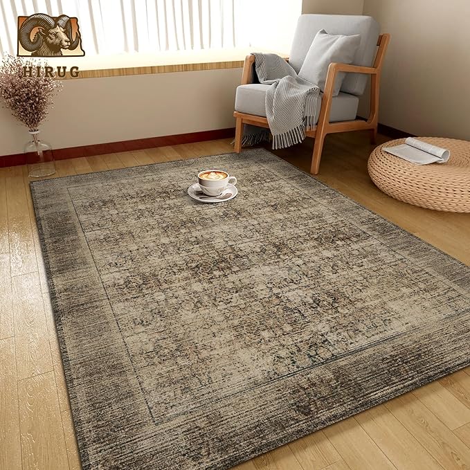 Washable Area Rug 9' x 12' Vintage Traditional Persian Mat - Image 4