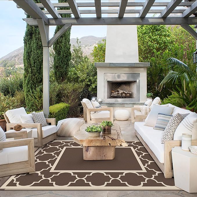 GENIMO 4 ' x 6 ' Outdoor Rug for Patio Clearance, Waterproof Indoor Outdoor - Image 5