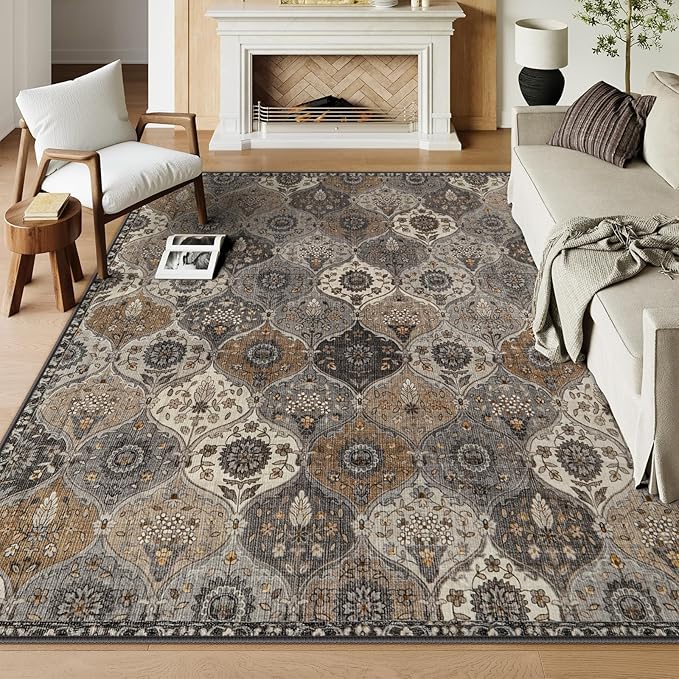 Lahome Moroccan Washable Area Rugs 8x10, Soft Vintage Oriental Rug by Lahome