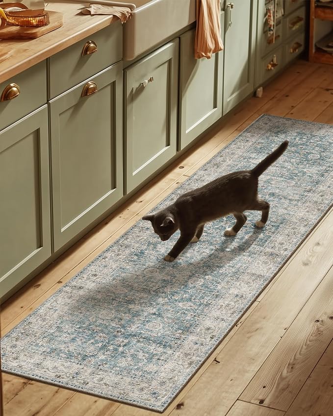Machine Washable Rug Runners for Hallways: 2'6"x8' Kitchen Rugs Stain Resistant by palohom