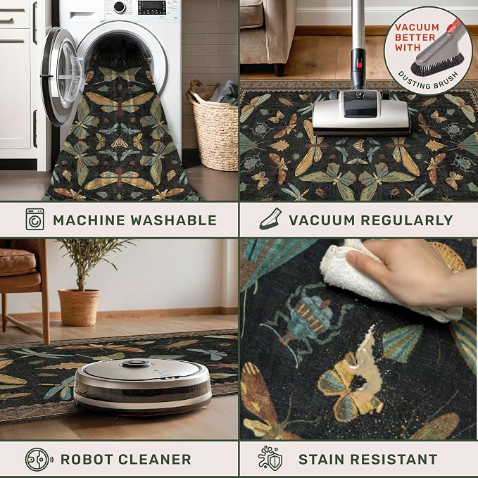 Hazo Haus Black Front Door Mat Indoor Entrance Non Slip Washable - Image 4