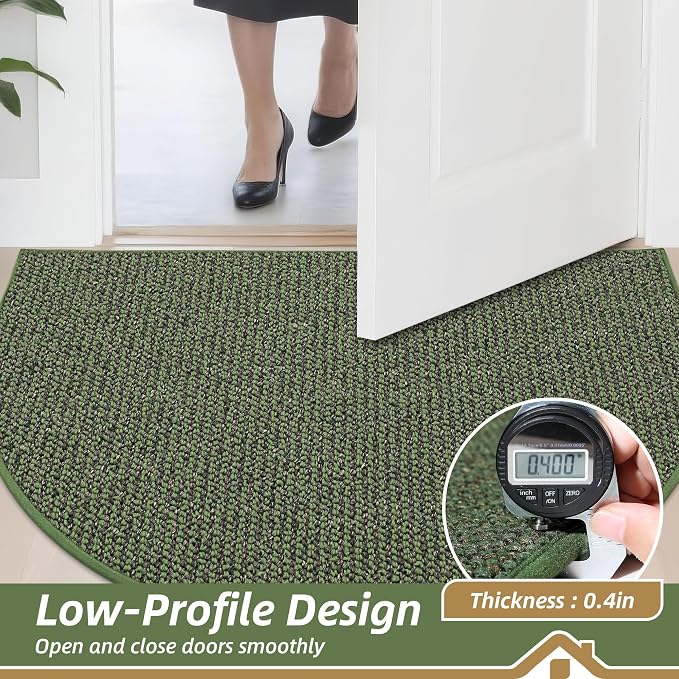 BEQHAUSE Dirt Trapper Door Mat 24" x 36" Half Circle Non-Slip Washable Doormats - Image 5