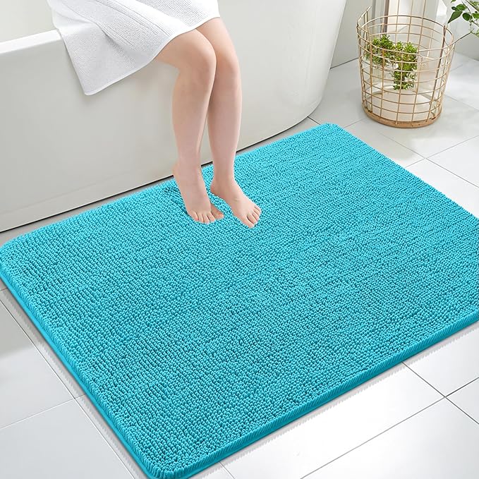 OLANLY Large Bathroom Rugs 40x32, Extra Soft Absorbent Chenille Bath Rugs by OLANLY