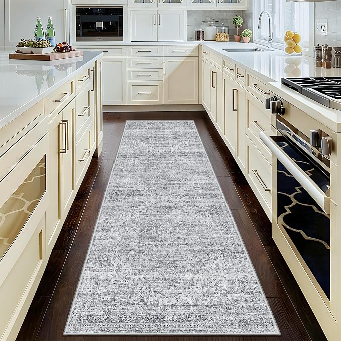 Kitchen Runners Rug 2.5x8 with Non-Slip Backing, Vintage Washable Runner Rugs by Unknown
