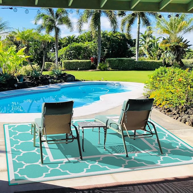 GENIMO 5 ' x 8 ' Outdoor Rug for Patio Clearance, Waterproof Indoor Outdoor - Image 4
