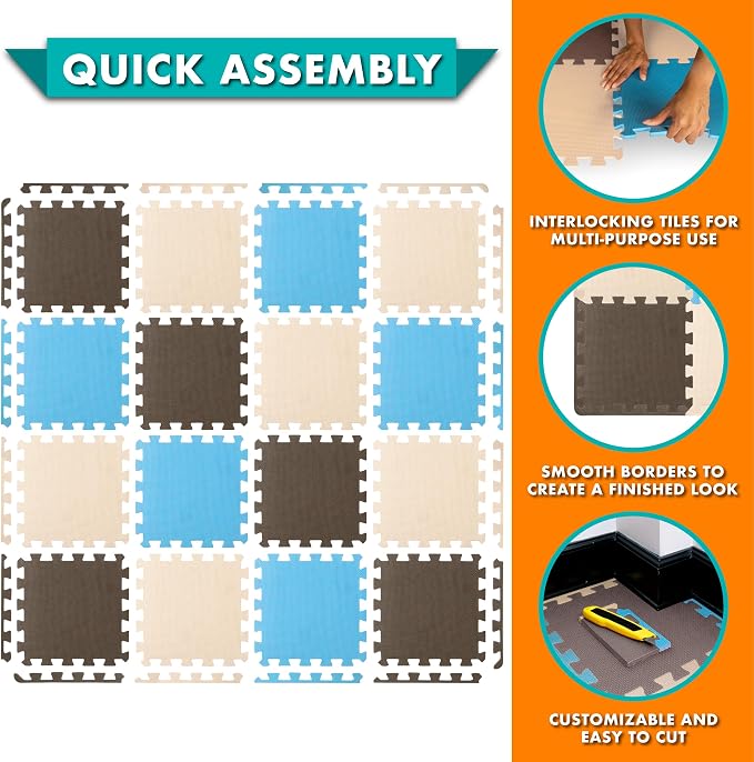 ProSource Baby Play Mat, Soft Foam Floor Tiles - Image 6