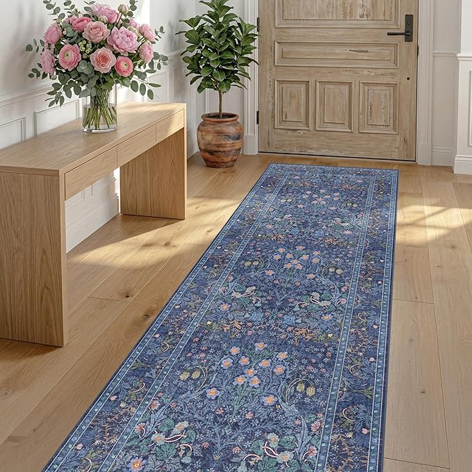 Hazo Haus Non Slip 2x6 Dark Blue Kitchen Runner Rug - Image 4