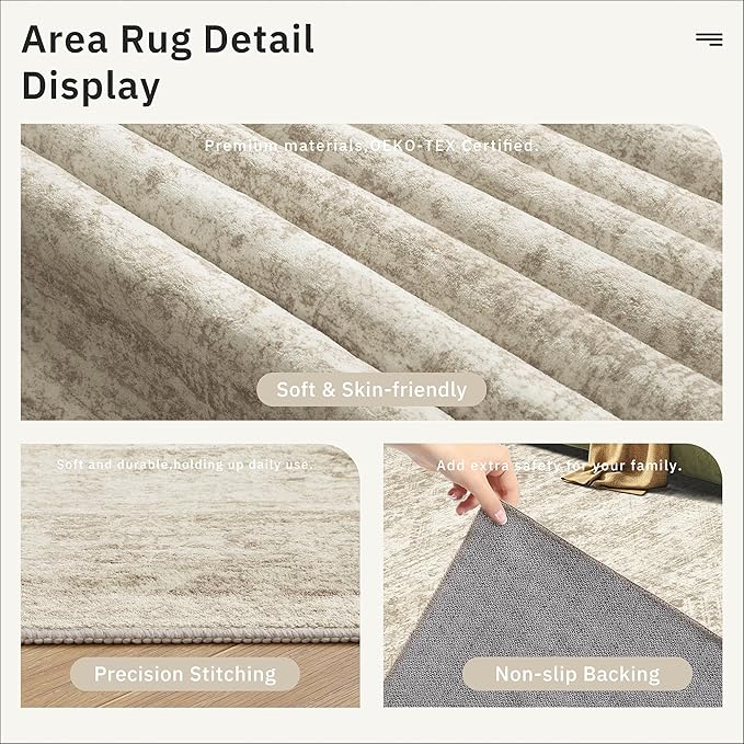 Soalmost Small Oval 3x5 Rug for Entryway, Machine Washable Area Rug for Kitchen - Image 6