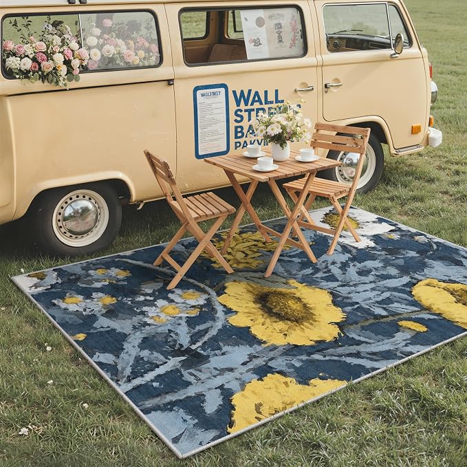GENIMO Indoor Outdoor Area Rug 6'x9', Machine Washable Rugs - Image 3