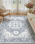 5x7 Vintage Area Rug: Washable Neutral Soft Non Slip Thin Large Floor Carpet by MICGEEK