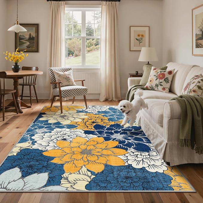 GENIMO Indoor Outdoor Area Rug 4'x6', Machine Washable Rugs - Image 6