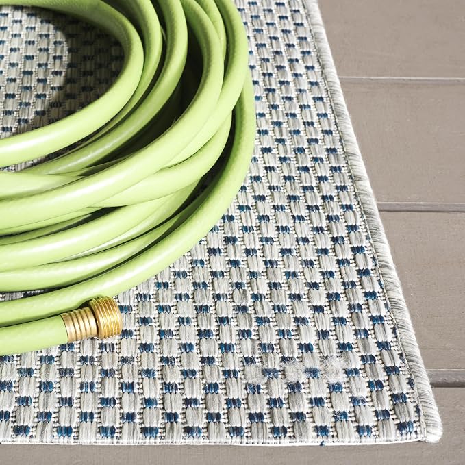 SAFAVIEH Courtyard Collection 2'3' x 16' Grey/Navy CY8521 Indoor/ Outdoor Patio - Image 3
