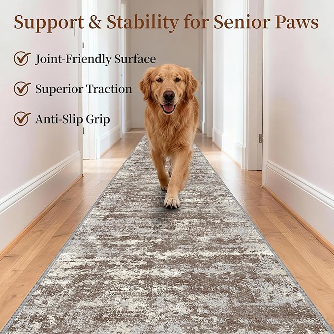 Washable Carpet Runners for Hallway 12ft-Non Slip Floor Runners for Dogs - Image 3