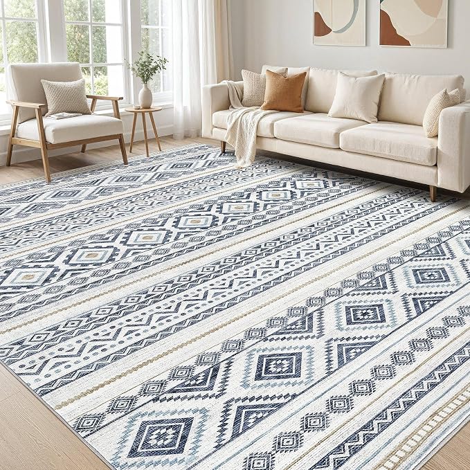 cotiled 12x15 Area Rugs Living Room Rug: Washable Boho Rugs by COTILED
