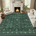 8x10 Area Rugs for Living Room: Washable Rug Soft Vintage Distressed Floral by EXPEDIX