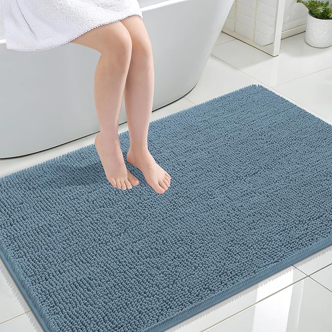 OLANLY Large Bathroom Rugs 44x32, Extra Soft Absorbent Chenille Bath Rugs by OLANLY