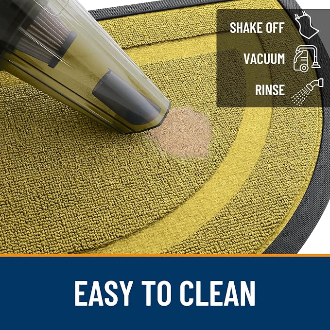 OLANLY Half Circle Door Mat Indoor Outdoor Entrance Welcome, Waterproof - Image 6