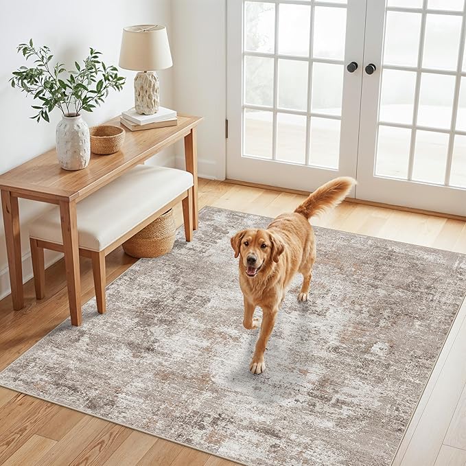 4x4 Square Entryway Rug Washable – Non-Slip Small Area Rug by ZHXXUJ