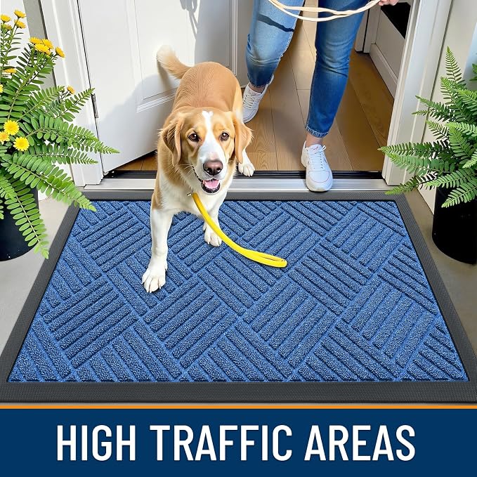 OLANLY Front Door Mat Outside Entrance 47x23, Heavy Duty Sturdy Natural Rubber - Image 5