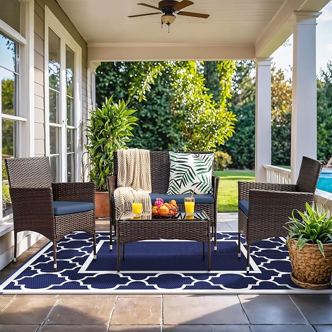GENIMO 9' x 12' Outdoor Rug Waterproof - Image 2