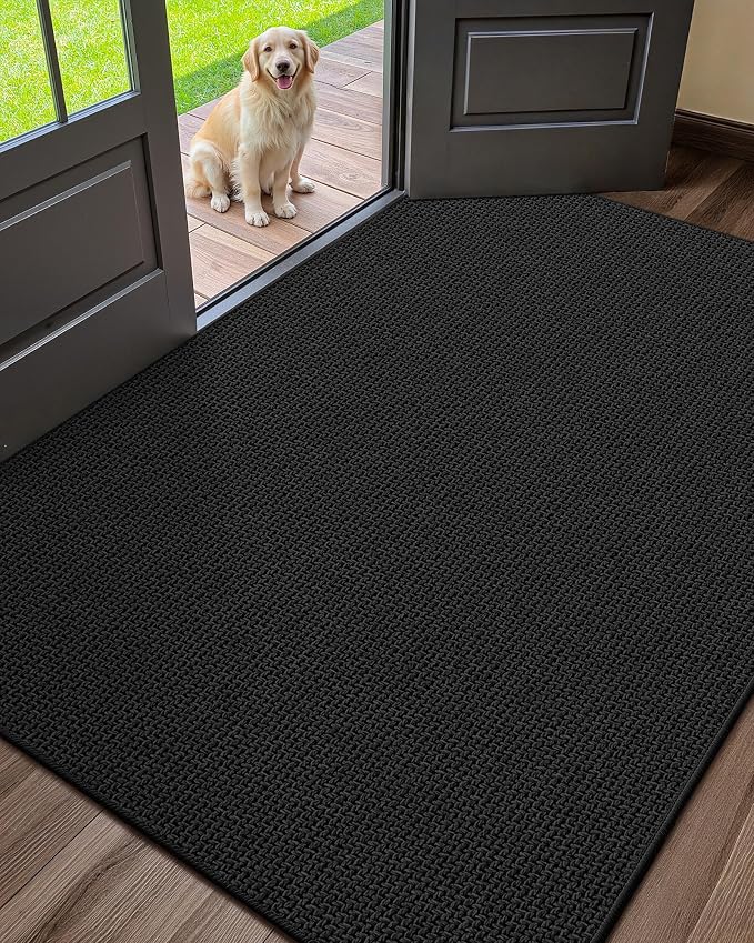 Color&Geometry Ultra Thin Indoor Door Mat 32"x48", Non Slip Rubber Backed Dirt by COLORG