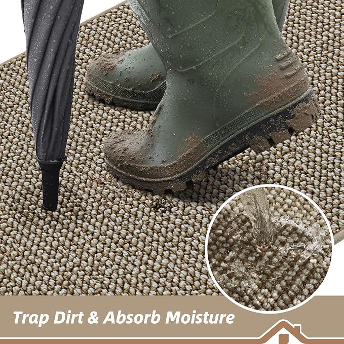 BEQHAUSE Dirt Trapper Door Mat 36" x 60", Non-Slip Washable Doormats Entrance - Image 3