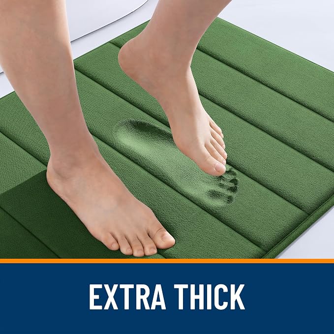 OLANLY Memory Foam Bath Mat 35x24, Super Soft Absorbent Bathroom Rugs, Quick Dry - Image 6