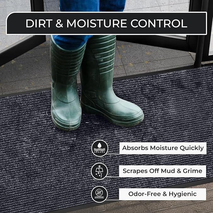 Commercial Door Mat 3'x16' Grey, Heavy Duty Industrial Floor Mat - Image 4