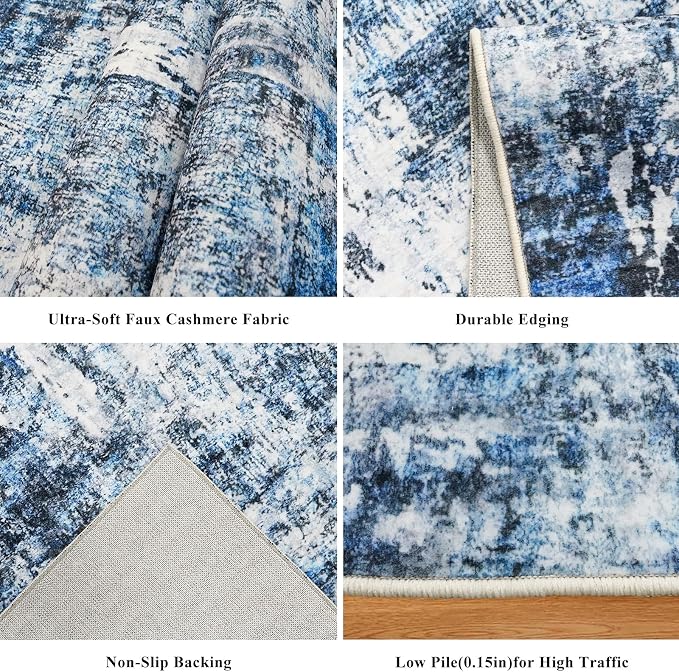 Rug Runners for Hallways Non Slip– Washable Long Kitchen Runner, Low-Pile Thin - Image 5