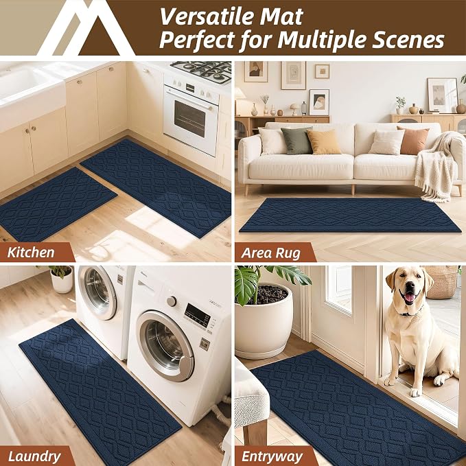 COSY HOMEER 48x20Inch/30X20Inch Kitchen Rugs Sets Non-Slip Washable Kitchen Mats - Image 5