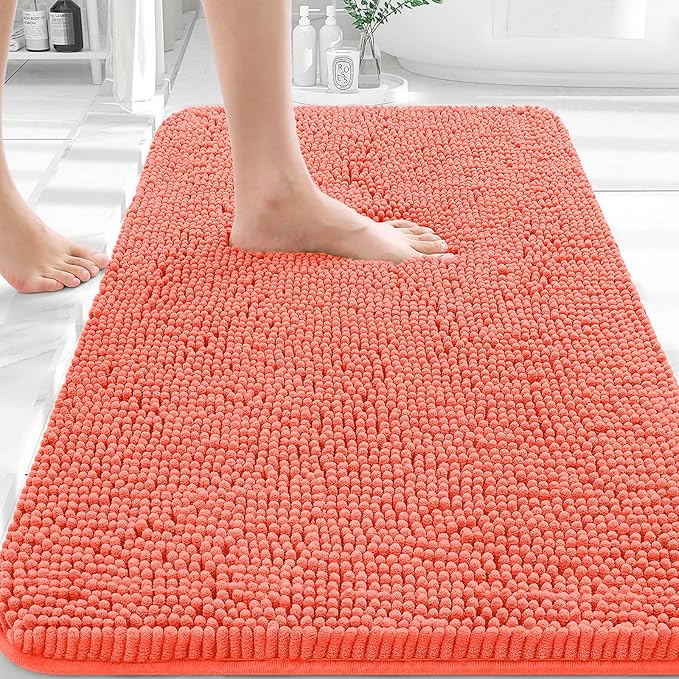 OLANLY Bathroom Rugs 36x24, Extra Soft Absorbent Chenille Bath Rugs, Rubber by OLANLY