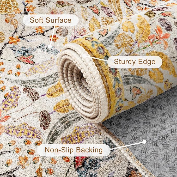 AMTOVO 8x10 Washable Area Rugs for Living Room, Non-Slip&Non-Shedding Large - Image 5