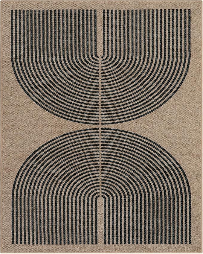 Lahome Enfys Modern Rainbow Easy Jute 9x12 Rug, Large Outdoor Patio Rug - Image 8