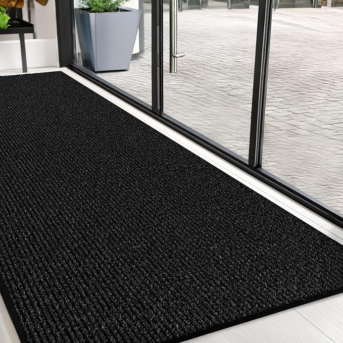 Commercial Door Mat 3'x10' Black, Heavy Duty Industrial Floor Mat by Unknown