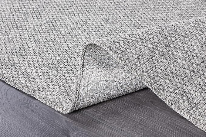 CAMILSON Easy Jute Rug 8x10, Indoor Outdoor Grey Color Area Rugs - Image 4