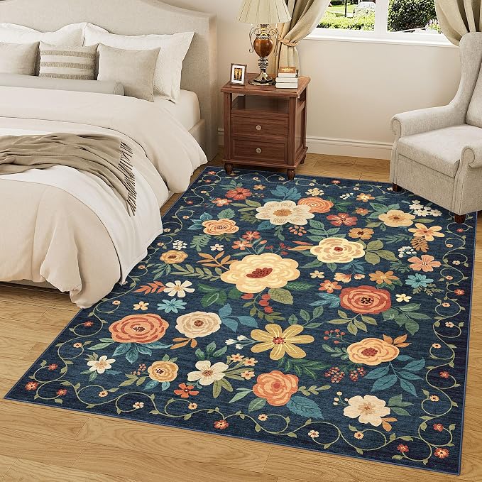 DUKINO 5x7 Area Rug, Floral Rugs - Image 6