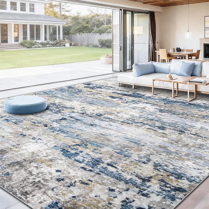 pmtsns Area Rugs 10x14 Living Room: Washable Rug Modern Abstract Neutral Soft - Image 7