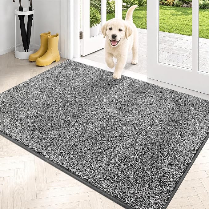 PURRUGS Dirt Trapping Door Mat 31.5" x 47", Non-Slip Machine Washable Entryway by PURRUGS