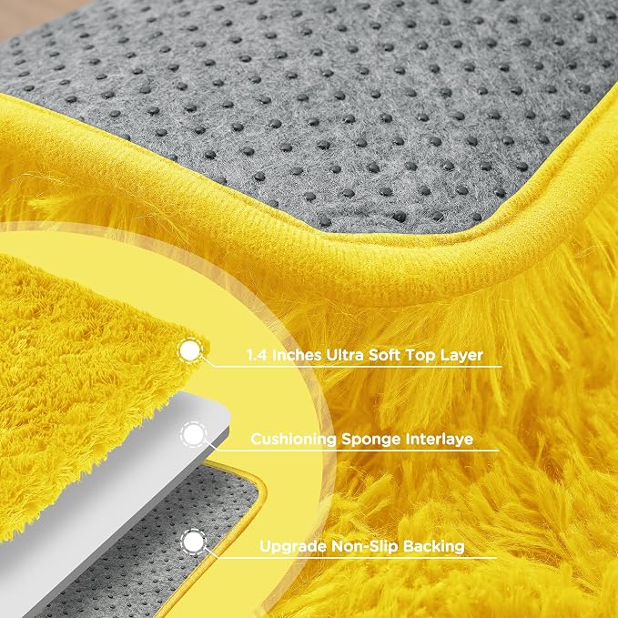 5x7 Yellow Area Rugs for Living Room, Fluffy Shag Rug for Bedroom Nursery - Image 7