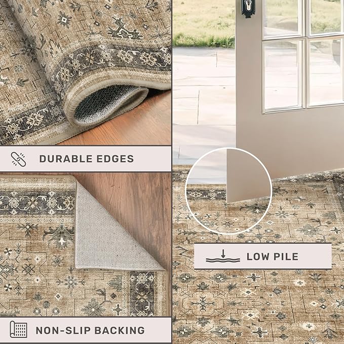 Hazo Haus Rustic Taupe Area Rug 5x7 - Image 5