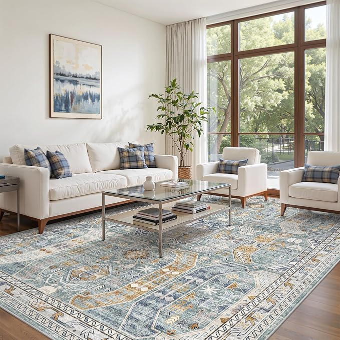 befbee 9x12 Area Rug, Ultra-Thin Washable Rugs - Image 7