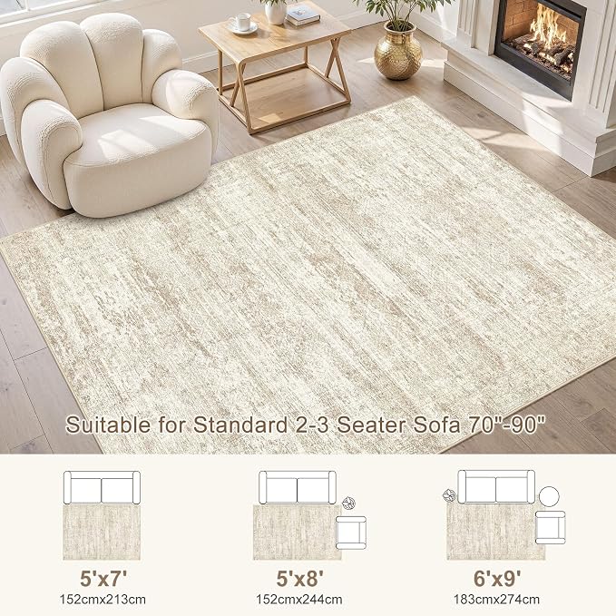 UERMEI 5x7 Washable Area Rug - Image 3