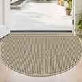 BEQHAUSE Dirt Trapper Door Mat 24" x 36" Half Circle Non-Slip Washable Doormats by BEQHAUSE