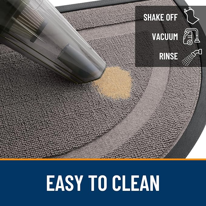 OLANLY Half Circle Door Mat Indoor Outdoor Entrance Welcome, Waterproof - Image 6