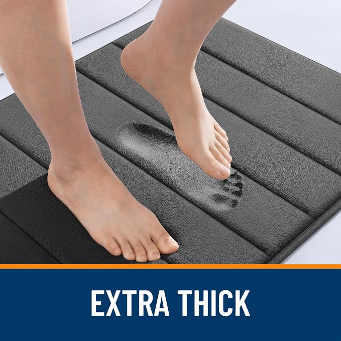 OLANLY Memory Foam Bath Mat 35x16, Super Soft Absorbent Bathroom Rugs, Quick Dry - Image 6