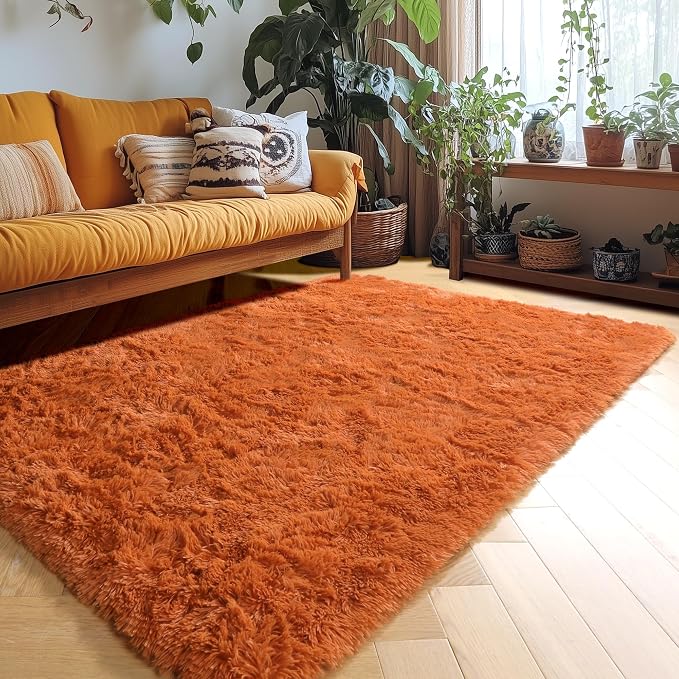 Amdrebio Burnt Orange Area Rugs - Image 4